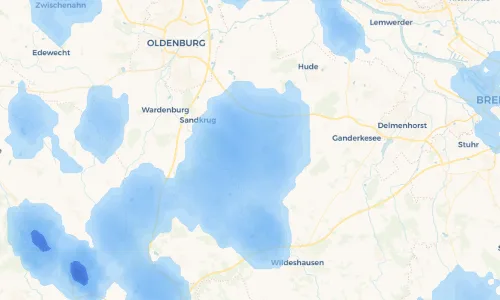 Regenradar Vorschaubild - Aktuelle Niederschläge in Kirchhatten und Umgebung
