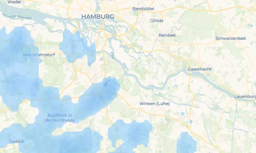 Regenradar Vorschaubild - Aktuelle Niederschläge in Klein-Rosenweide und Umgebung