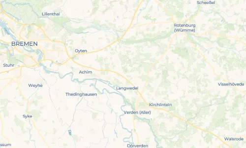 Regenradar Vorschaubild - Aktuelle Niederschläge in Langwedelermoor und Umgebung