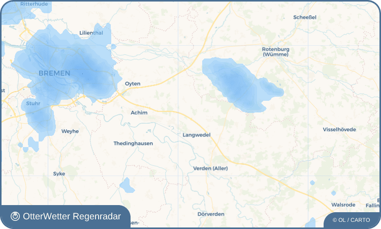 OtterWetter Regenradar-Widget Langwedelermoor