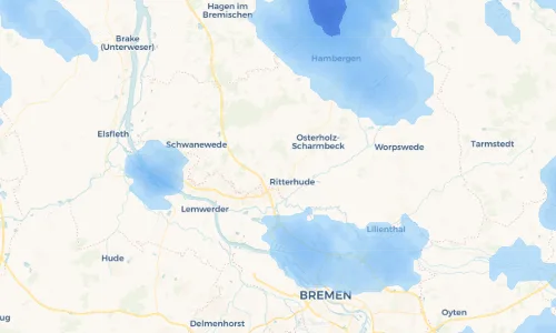 Regenradar Vorschaubild - Aktuelle Niederschläge in Lesumstotel und Umgebung