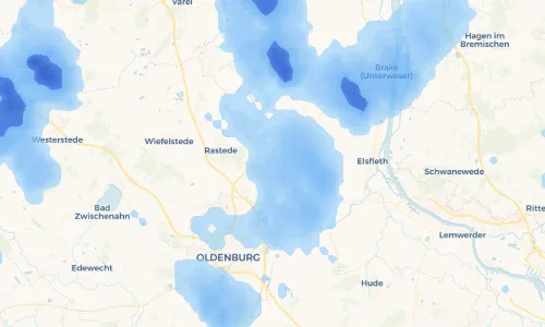 Regenradar Vorschaubild - Aktuelle Niederschläge in Loyermoor und Umgebung