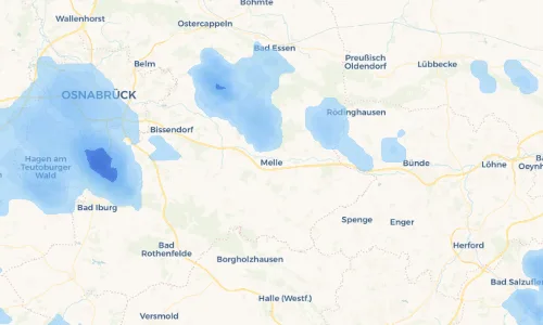 Regenradar Vorschaubild - Aktuelle Niederschläge in Melle und Umgebung