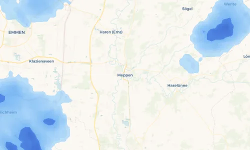 Regenradar Vorschaubild - Aktuelle Niederschläge in Meppen und Umgebung