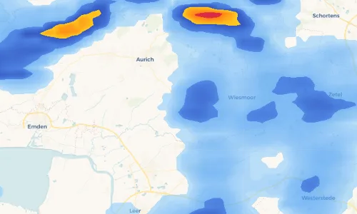 Regenradar Vorschaubild - Aktuelle Niederschläge in Mittegroßefehn und Umgebung