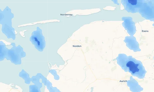 Regenradar Vorschaubild - Aktuelle Niederschläge in Norden und Umgebung