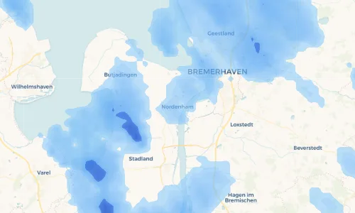 Regenradar Vorschaubild - Aktuelle Niederschläge in Nordenham und Umgebung