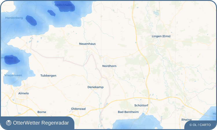Widget-Vorschau für Nordhorn Wetter-Widget-Vorschau mit Vorhersagedaten für Nordhorn