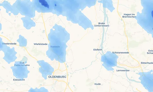 Regenradar Vorschaubild - Aktuelle Niederschläge in Oberhörne und Umgebung