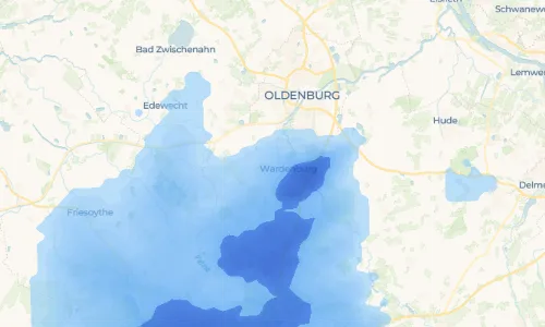 Regenradar-Vorschau: aktuelle Niederschläge in Oberlethe und Umgebung
