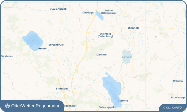 Widget-Vorschau für Ossenbeck Wetter-Widget-Vorschau mit Vorhersagedaten für Ossenbeck