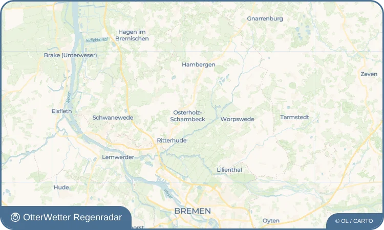 Wetter-Widget-Vorschau mit Vorhersagedaten für Osterholz