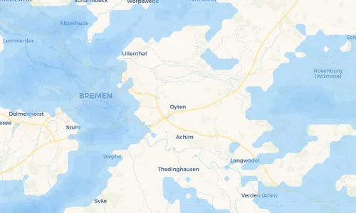 Regenradar Vorschaubild - Aktuelle Niederschläge in Oyten und Umgebung