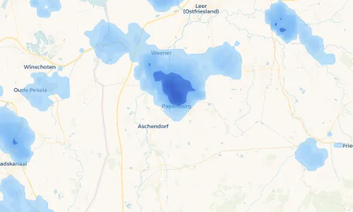 Regenradar Vorschaubild - Aktuelle Niederschläge in Papenburg und Umgebung