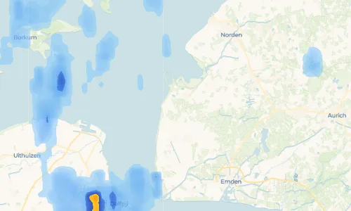 Regenradar-Vorschau: aktuelle Niederschläge in Pilsum und Umgebung