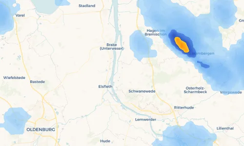 Regenradar Vorschaubild - Aktuelle Niederschläge in Rade und Umgebung