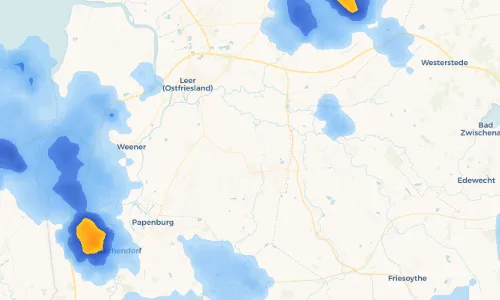 Regenradar Vorschaubild - Aktuelle Niederschläge in Rhaude und Umgebung
