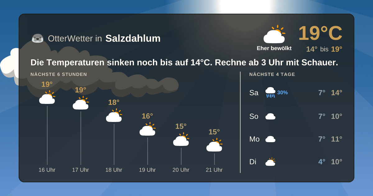 Widget-Vorschau für Salzdahlum Wetter-Widget-Vorschau mit Vorhersagedaten für Salzdahlum