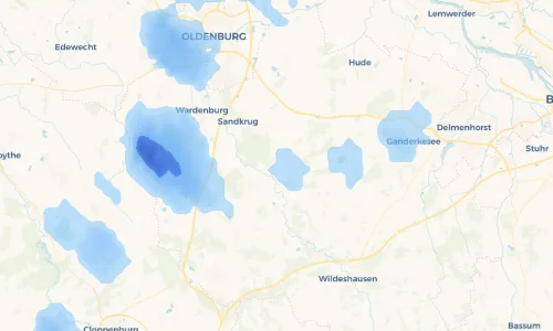 Regenradar Vorschaubild - Aktuelle Niederschläge in Sandhatten und Umgebung