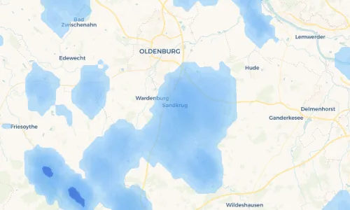 Regenradar Vorschaubild - Aktuelle Niederschläge in Sandkrug und Umgebung