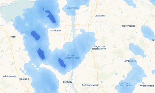 Regenradar Vorschaubild - Aktuelle Niederschläge in Sandstedt und Umgebung