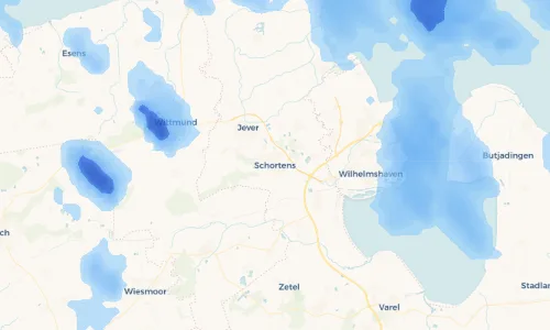 Regenradar Vorschaubild - Aktuelle Niederschläge in Schortens und Umgebung