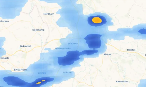 Regenradar Vorschaubild - Aktuelle Niederschläge in Schüttorf und Umgebung