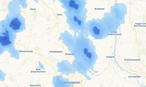 Regenradar Vorschaubild - Aktuelle Niederschläge in Südbäke und Umgebung