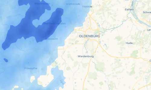 Regenradar-Vorschau: aktuelle Niederschläge in Südmoslesfehn und Umgebung