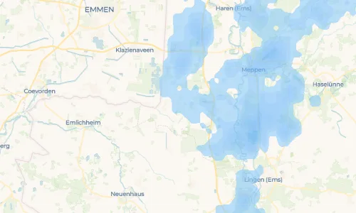 Regenradar-Vorschau: aktuelle Niederschläge in Twist-Siedlung und Umgebung