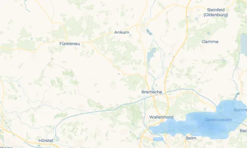 Regenradar Ueffeln: aktuelle Niederschläge in Ueffeln und Umgebung, Stand 25. Oktober 2026 um 23:10 Uhr
