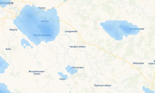 Regenradar Vorschaubild - Aktuelle Niederschläge in Verden (Aller) und Umgebung
