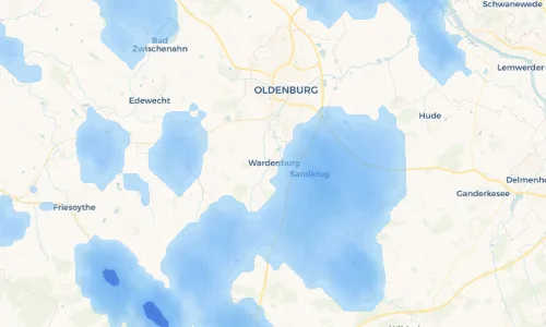 Regenradar Vorschaubild - Aktuelle Niederschläge in Wardenburg und Umgebung