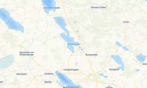Regenradar Vorschaubild - Aktuelle Niederschläge in Wedemark und Umgebung