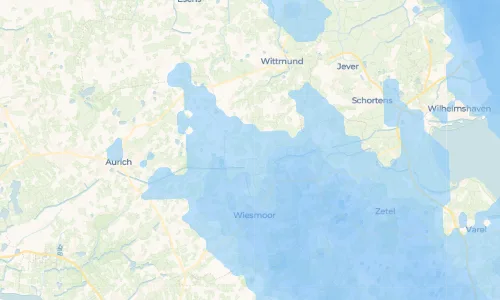 Regenradar Vorschaubild - Aktuelle Niederschläge in Wiesedermeer und Umgebung