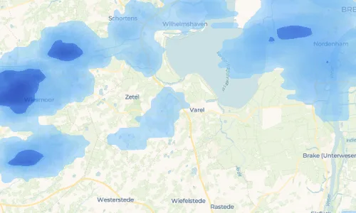 Regenradar-Vorschau: aktuelle Niederschläge in Winkelsheide und Umgebung
