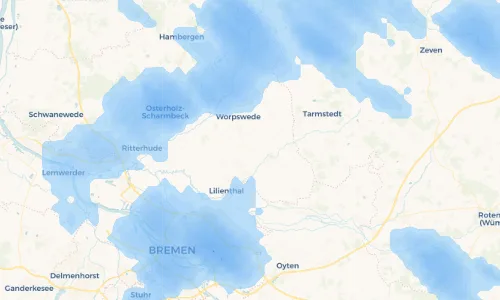 Regenradar Vorschaubild - Aktuelle Niederschläge in Worphausen und Umgebung
