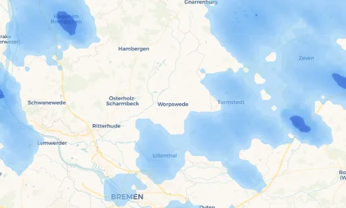 Regenradar Vorschaubild - Aktuelle Niederschläge in Worpswede und Umgebung