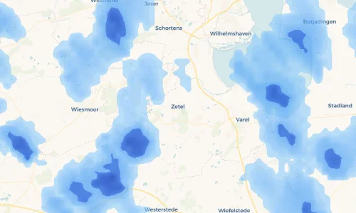 Regenradar Vorschaubild - Aktuelle Niederschläge in Zetel und Umgebung