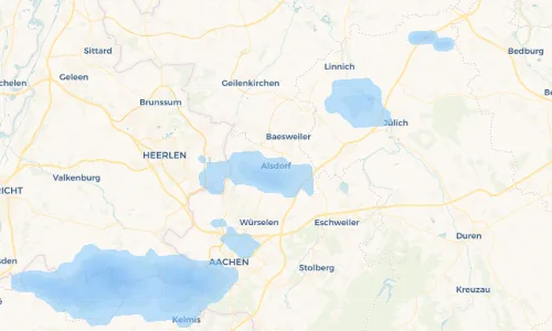 Regenradar Vorschaubild - Aktuelle Niederschläge in Alsdorf und Umgebung