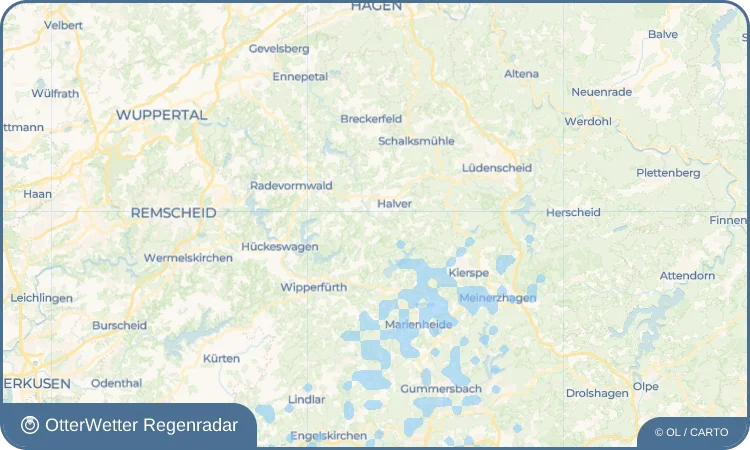 Widget-Vorschau für Anschlag Wetter-Widget-Vorschau mit Vorhersagedaten für Anschlag