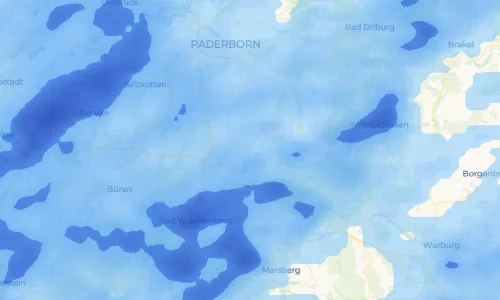 Regenradar-Vorschau: aktuelle Niederschläge in Atteln und Umgebung