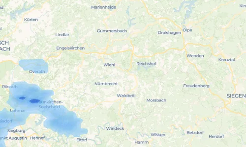 Regenradar Auf der Hardt: aktuelle Niederschläge in Auf der Hardt und Umgebung, Stand 20. Oktober 2026 um 14:45 Uhr