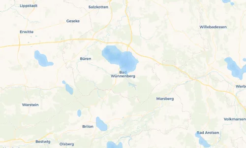 Regenradar Vorschaubild - Aktuelle Niederschläge in Bad Wünnenberg und Umgebung