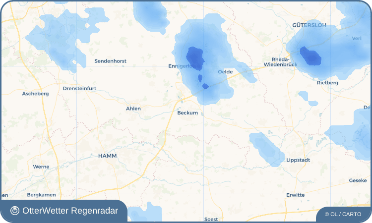 Wetter-Widget-Vorschau mit Vorhersagedaten für Beckum