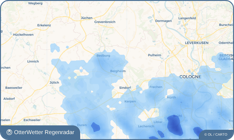 Widget-Vorschau für Bergheim Wetter-Widget-Vorschau mit Vorhersagedaten für Bergheim
