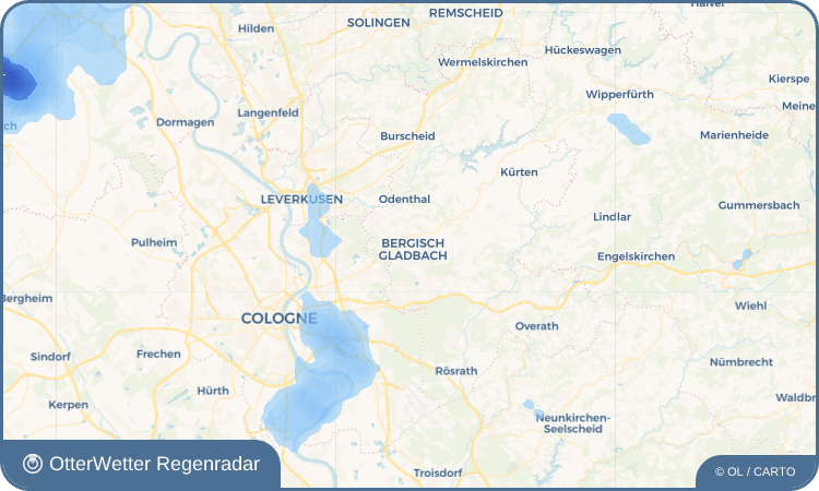 Widget-Vorschau für Bergisch Gladbach Wetter-Widget-Vorschau mit Vorhersagedaten für Bergisch Gladbach
