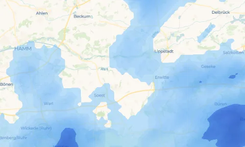 Regenradar Bettinghausen: aktuelle Niederschläge in Bettinghausen und Umgebung, Stand 22. Oktober 2026 um 15:25 Uhr