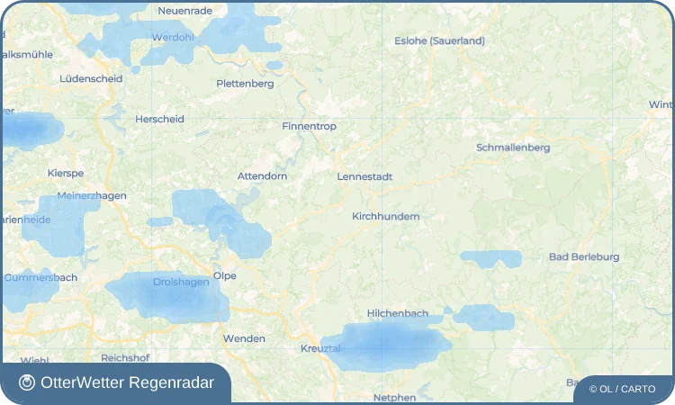 Wetter-Widget-Vorschau mit Vorhersagedaten für Bilstein