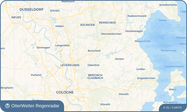 Widget-Vorschau für Blecher Wetter-Widget-Vorschau mit Vorhersagedaten für Blecher